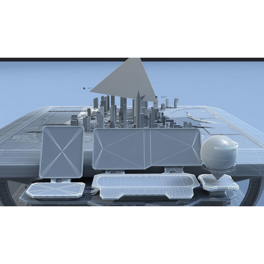 Sci-fi Holographic Table 3D Model – Futuristic Control Console, FBX - View 16