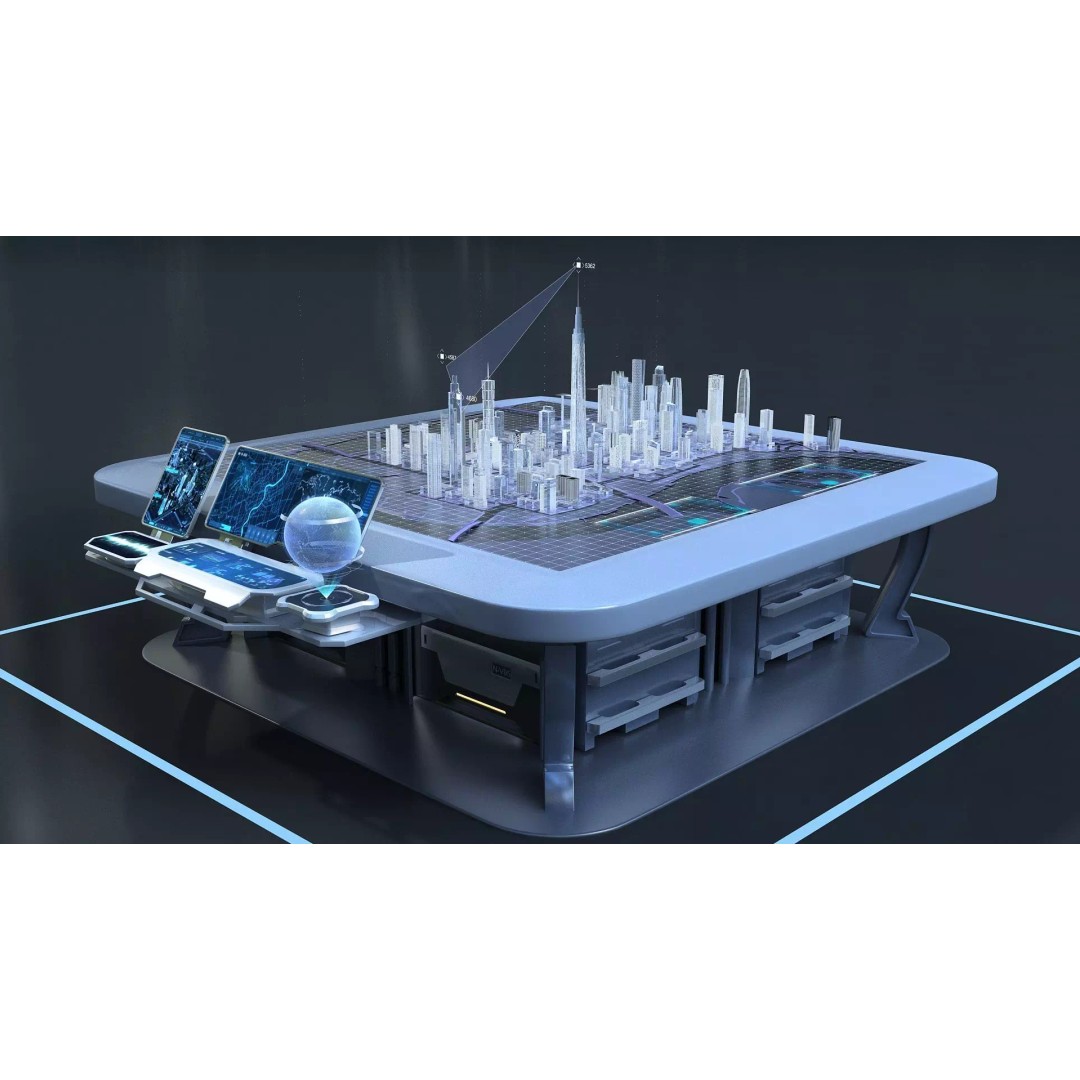 Sci-fi Holographic Table 3D Model – Futuristic Control Console, FBX - View 2