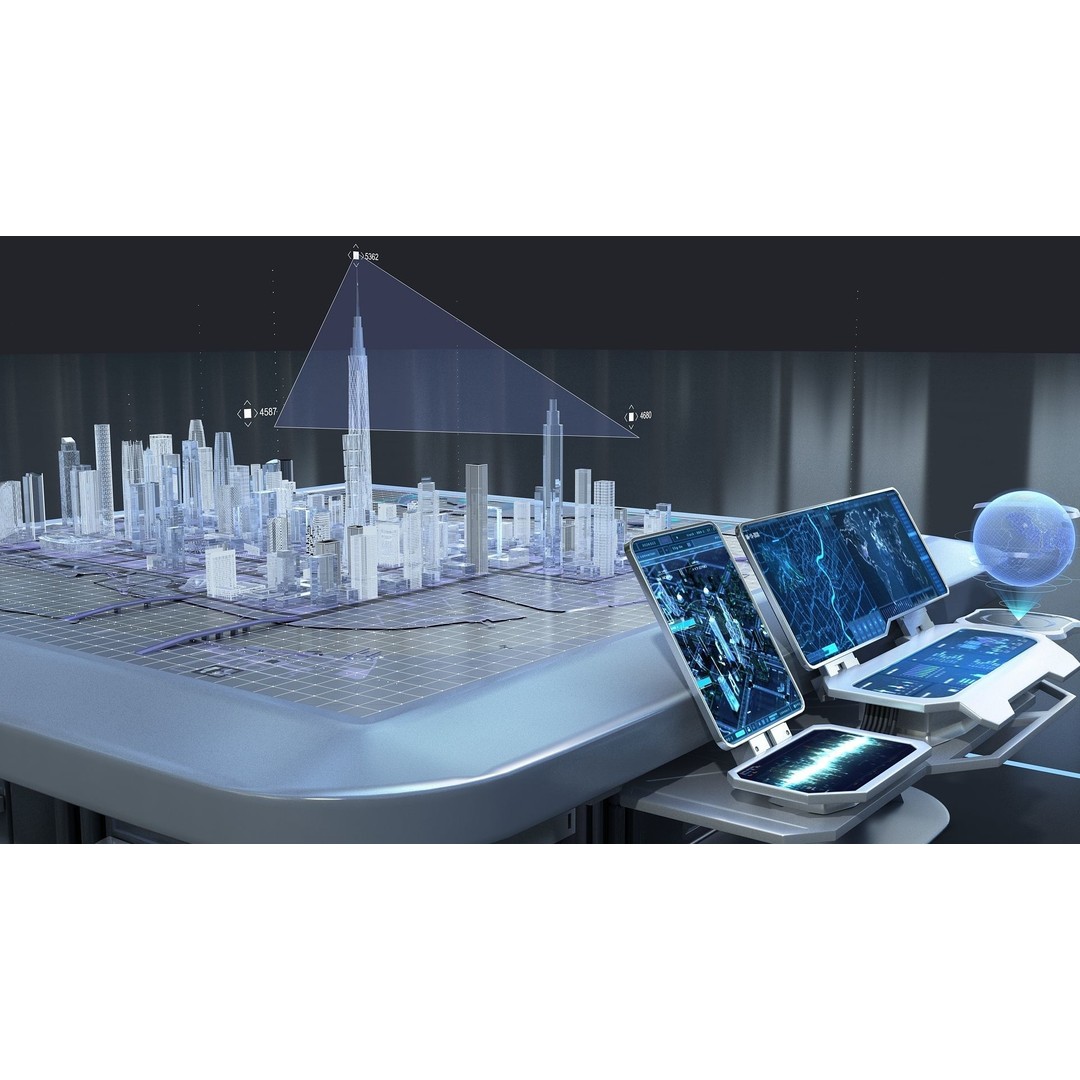 Sci-fi Holographic Table 3D Model – Futuristic Control Console, FBX - View 9