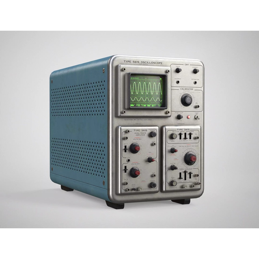 Retro Oscilloscope 3D Model – Low Poly Game Ready Asset, FBX, OBJ - View 2