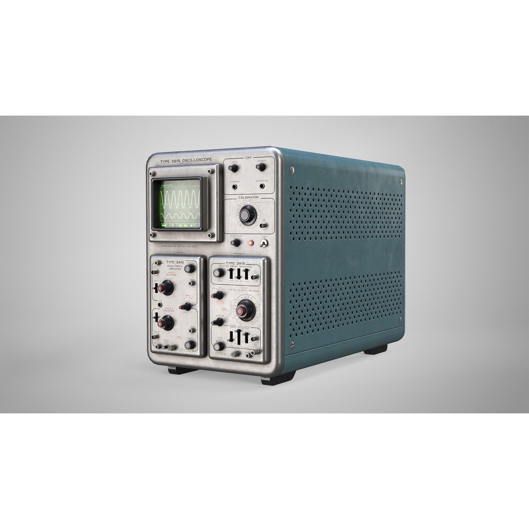 Retro Oscilloscope 3D Model – Low Poly Game Ready Asset, FBX, OBJ - View 3