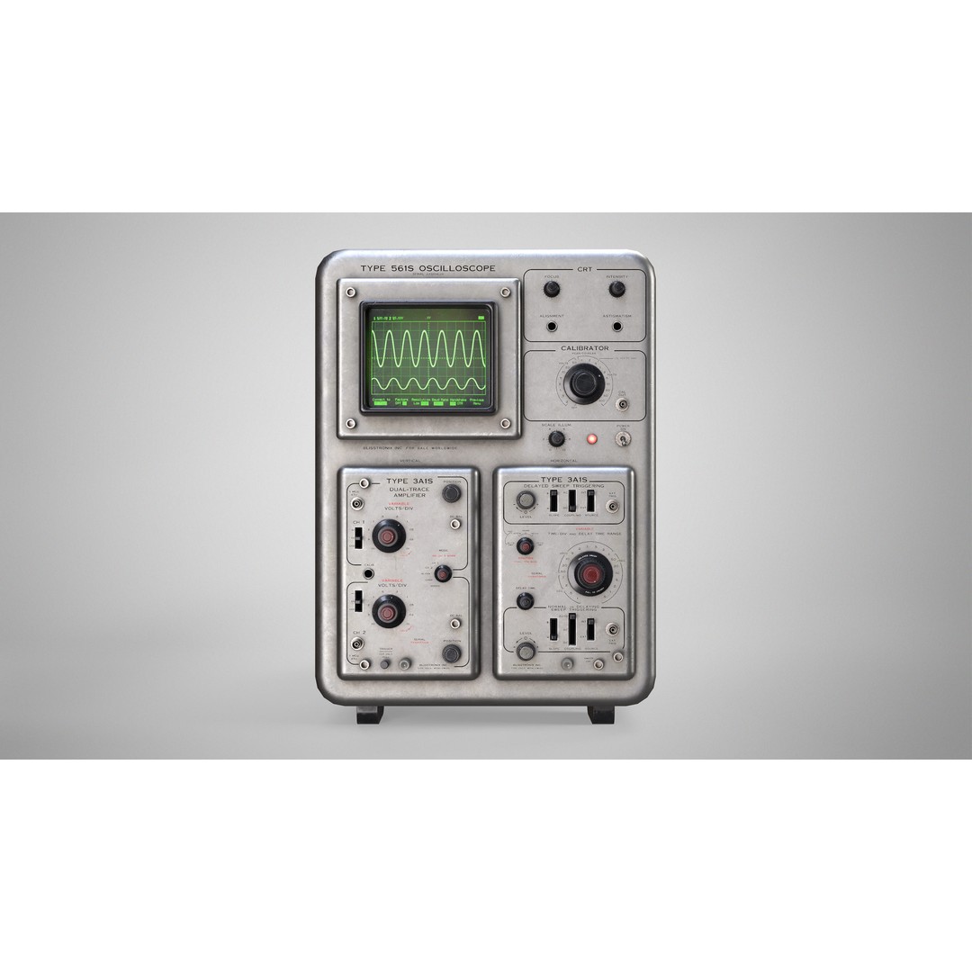 Retro Oscilloscope 3D Model – Low Poly Game Ready Asset, FBX, OBJ - View 4
