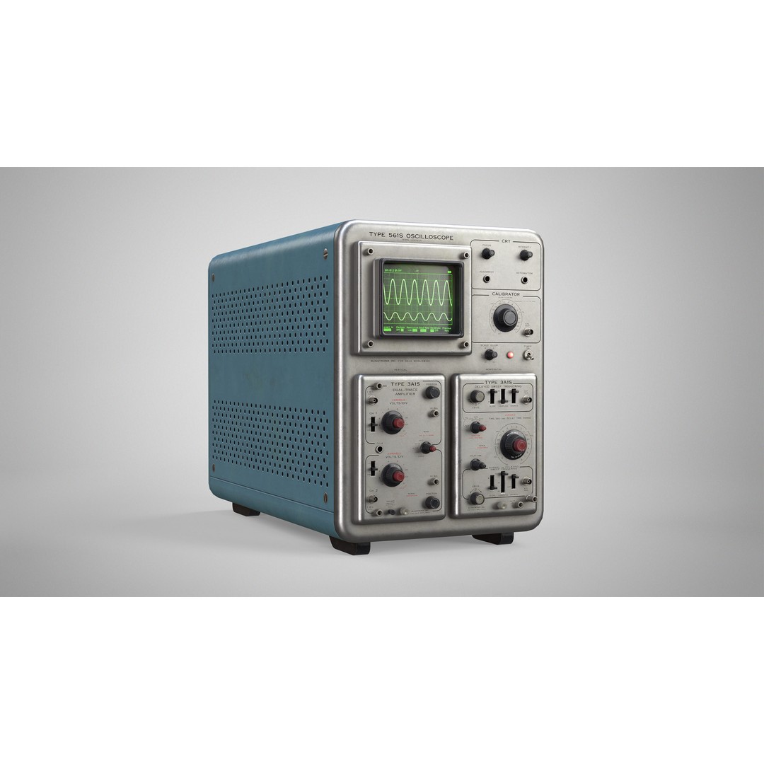 Retro Oscilloscope 3D Model – Low Poly Game Ready Asset, FBX, OBJ - View 9