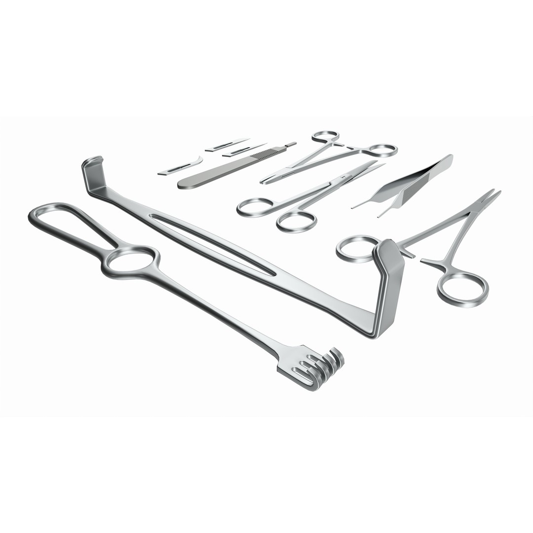 Surgical Instruments 3D Model – High Quality PBR Medical Asset, FBX - View 3