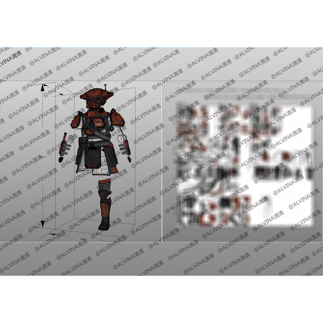 Bloodhound Armor 3D Model – Low Poly Pepakura Cosplay Template - View 10