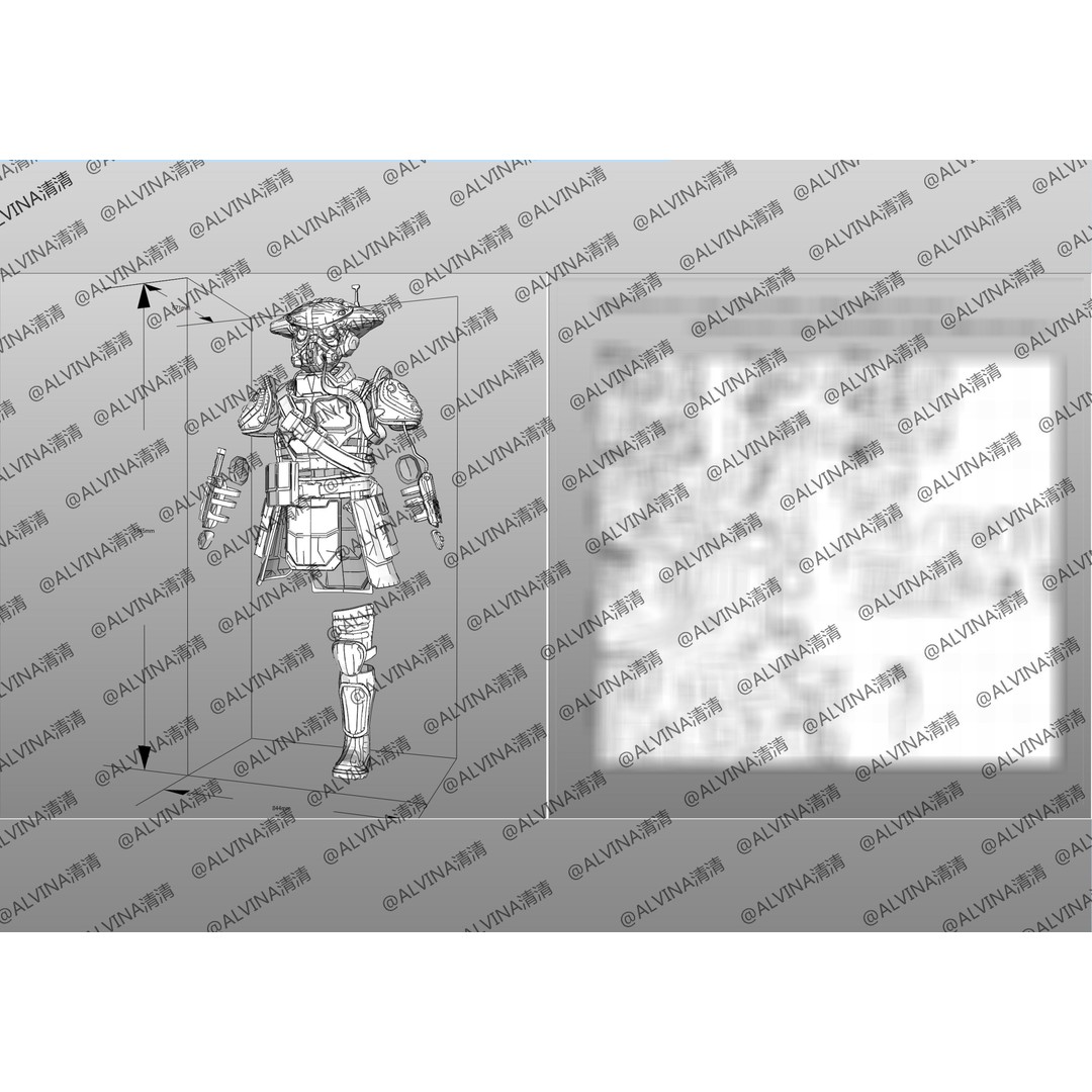 Bloodhound Armor 3D Model – Low Poly Pepakura Cosplay Template - View 11