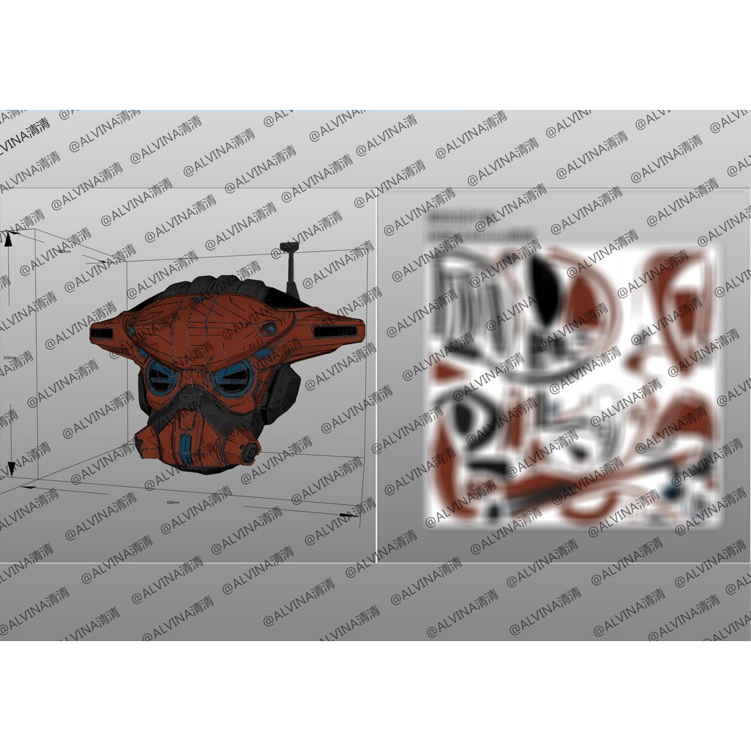 Bloodhound Armor 3D Model – Low Poly Pepakura Cosplay Template - View 12