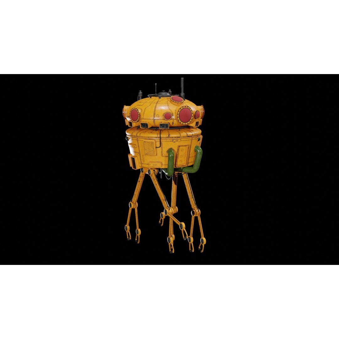 Sci-Fi Collector 3D Model – Low Poly Digital Asset, FBX, OBJ - View 4