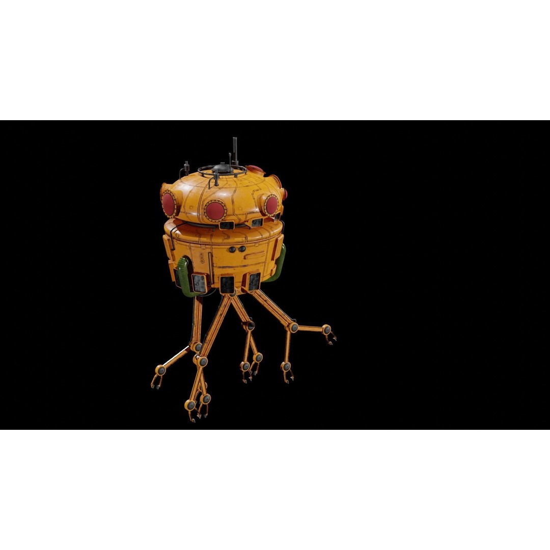 Sci-Fi Collector 3D Model – Low Poly Digital Asset, FBX, OBJ - View 5