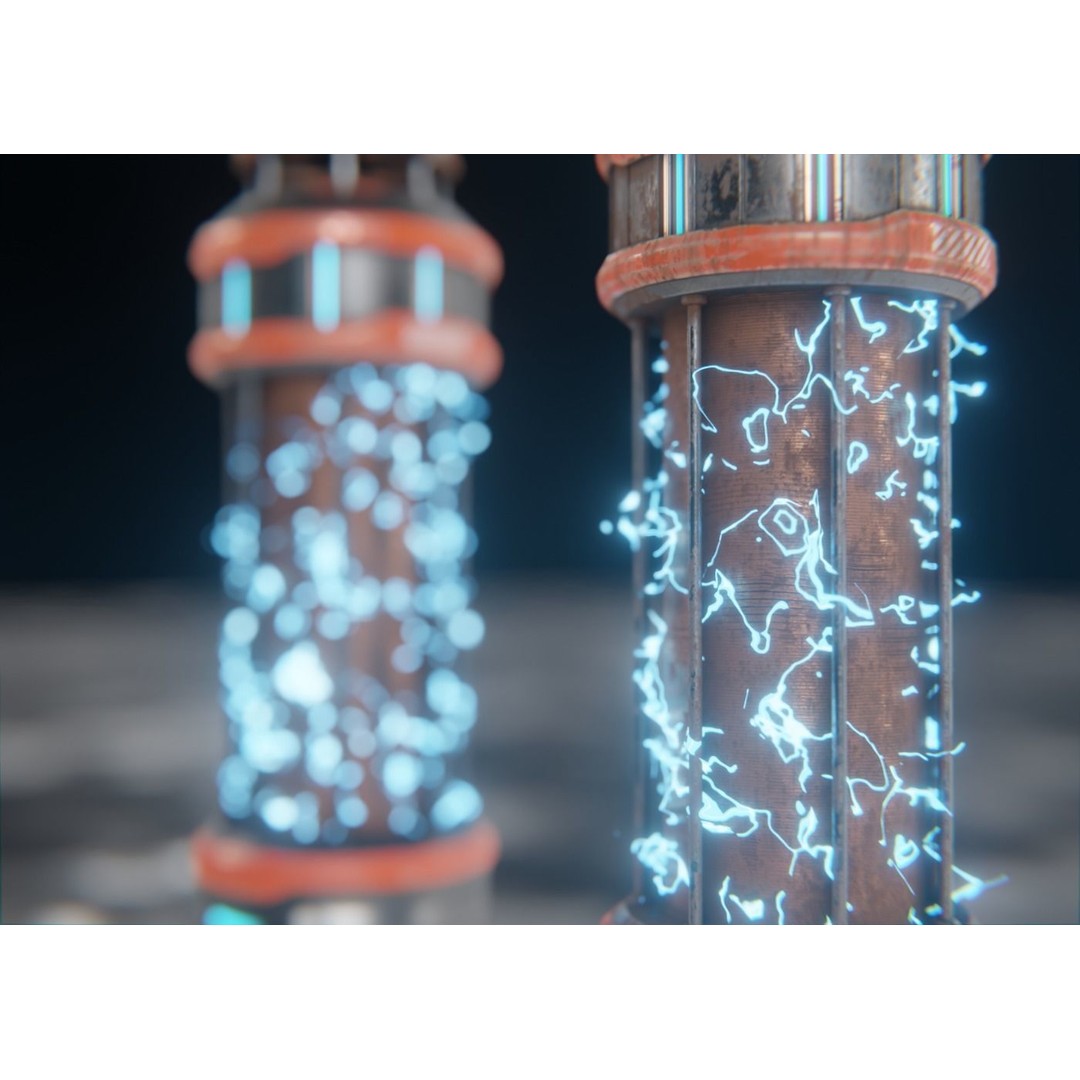 Sci-Fi Reactor 3D Model – Low Poly PBR Asset, Blender, FBX, OBJ - View 3