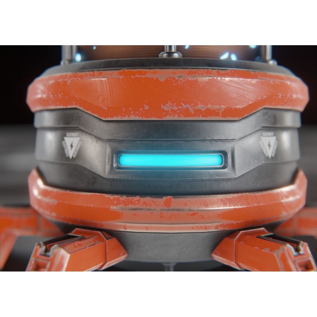 Sci-Fi Reactor 3D Model – Low Poly PBR Asset, Blender, FBX, OBJ - View 6