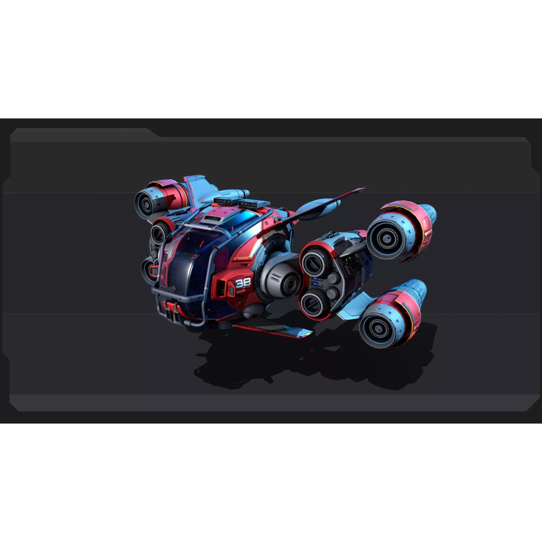 Modular SCARAB Starfighter 3D Model – Low Poly Sci-Fi Spacecraft, FBX - View 4