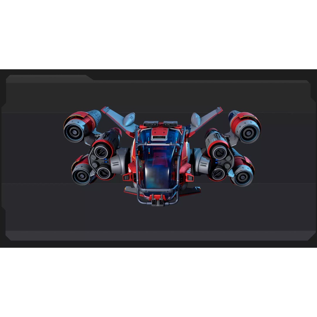 Modular SCARAB Starfighter 3D Model – Low Poly Sci-Fi Spacecraft, FBX - View 5