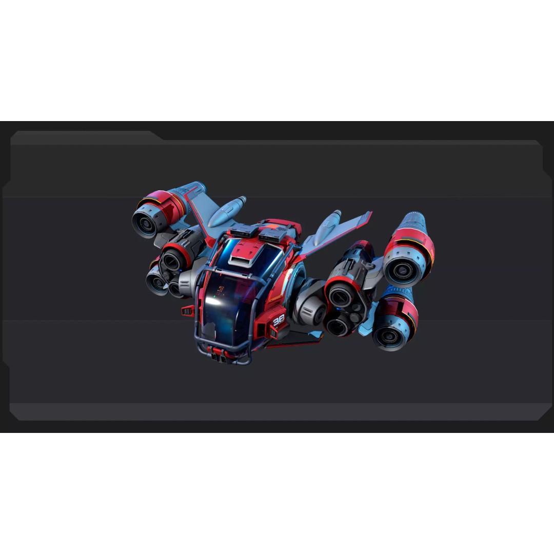 Modular SCARAB Starfighter 3D Model – Low Poly Sci-Fi Spacecraft, FBX - View 6