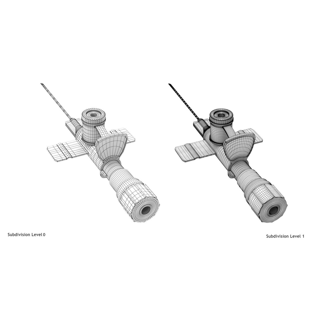 Injected Cannula 3D Model – Low Poly Medical Asset, FBX, Blender - View 27