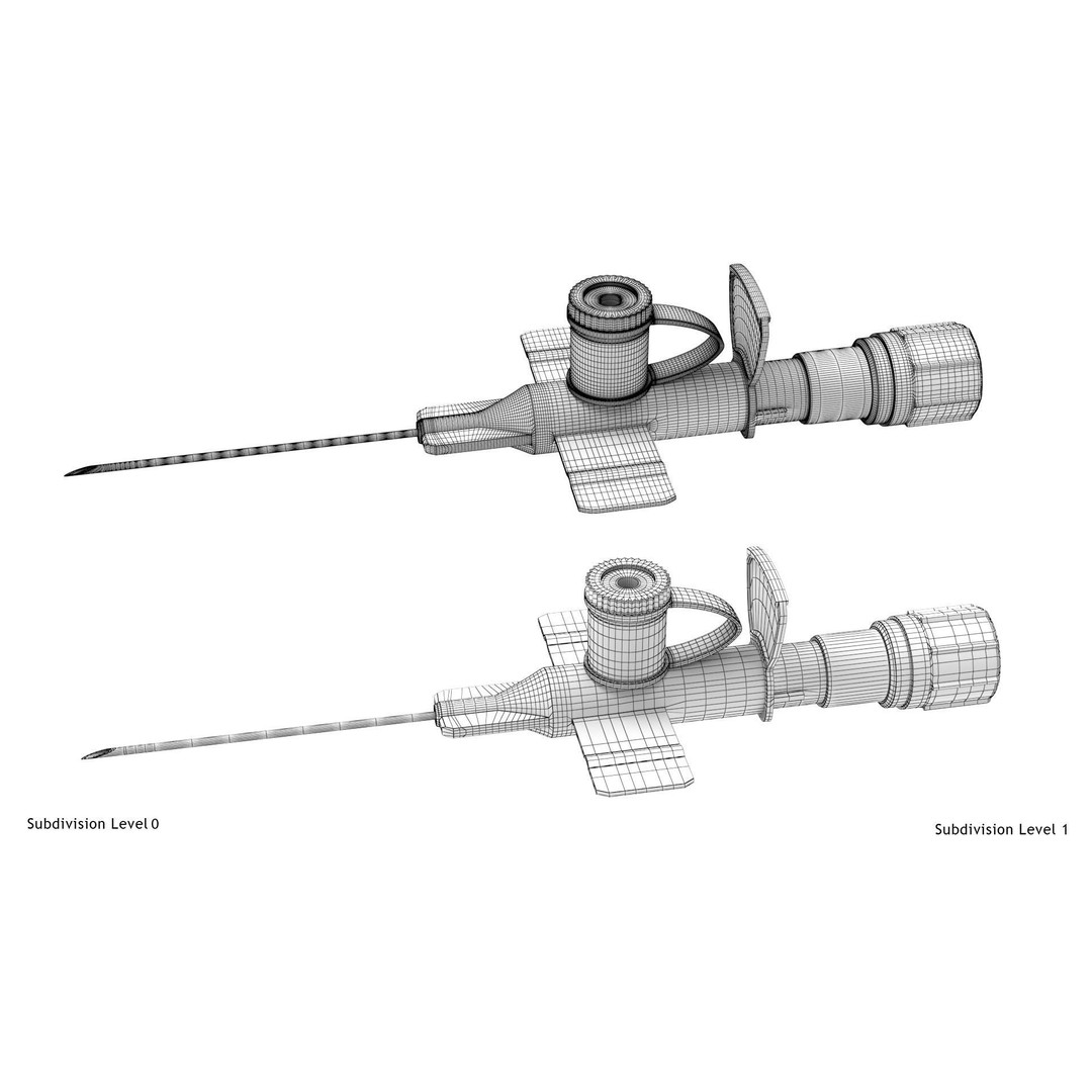Injected Cannula 3D Model – Low Poly Medical Asset, FBX, Blender - View 33