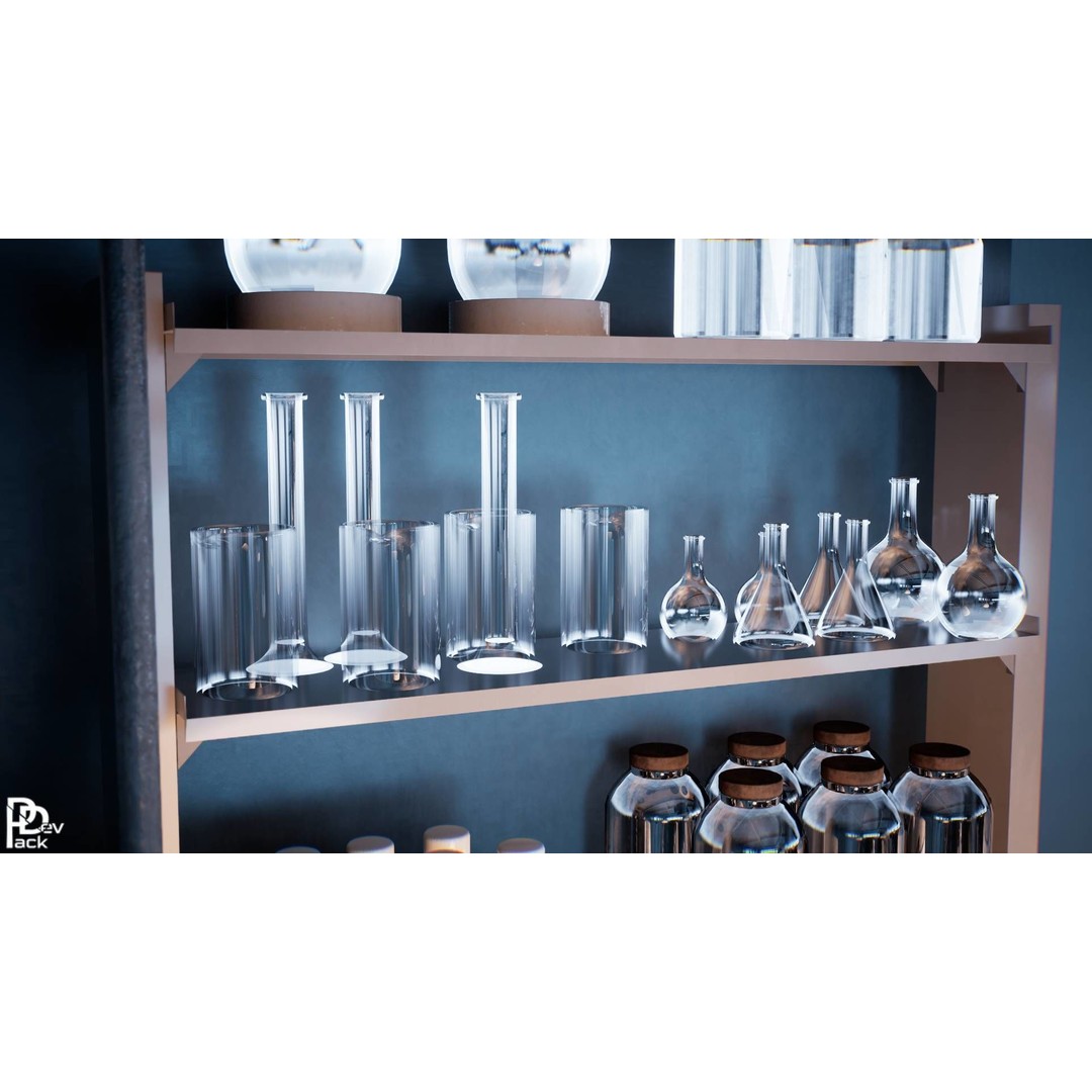 Chemical Laboratory Props 3D Model – Low Poly PBR Assets, FBX - View 5
