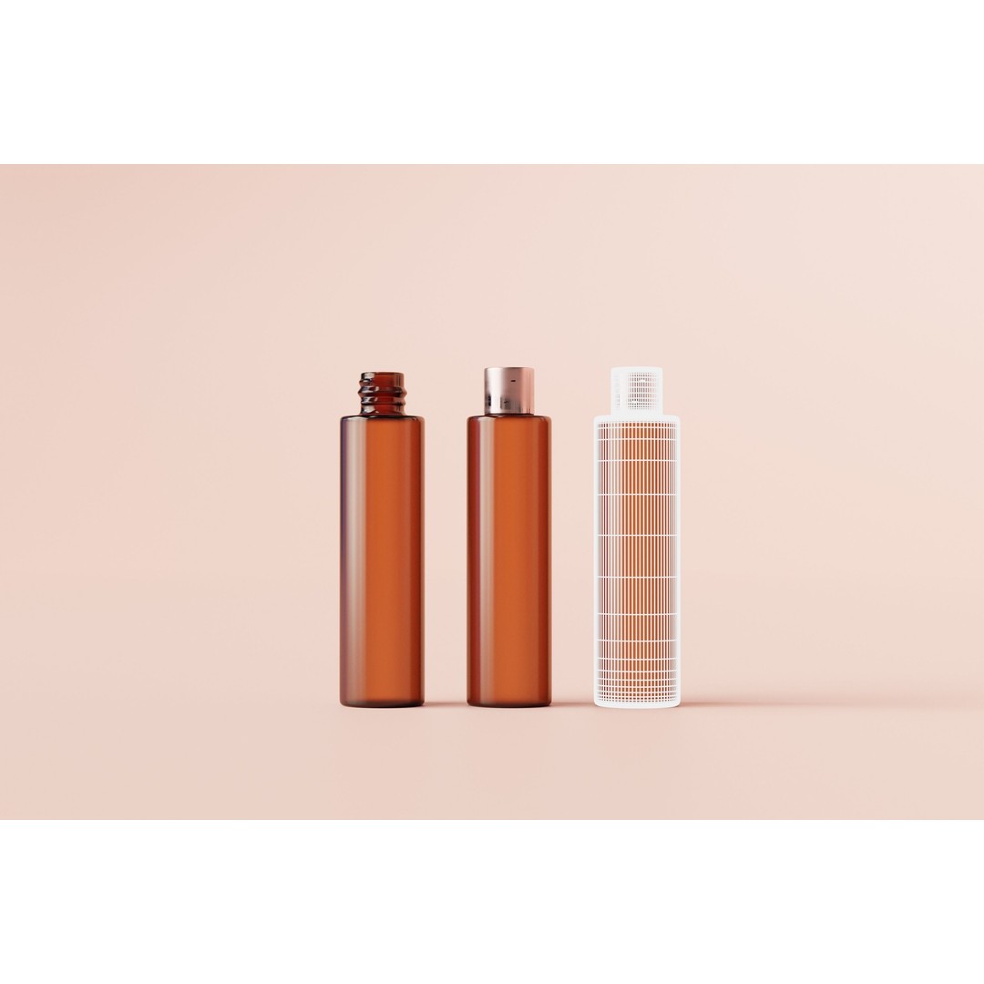 Cosmetic Bottles 3D Model – High Poly Realistic Packaging, FBX & OBJ - View 6