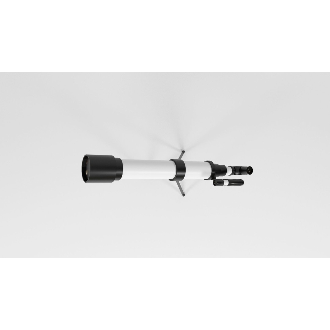 Telescope 3D Model – Low Poly Game Asset, FBX, OBJ, Blender - View 6