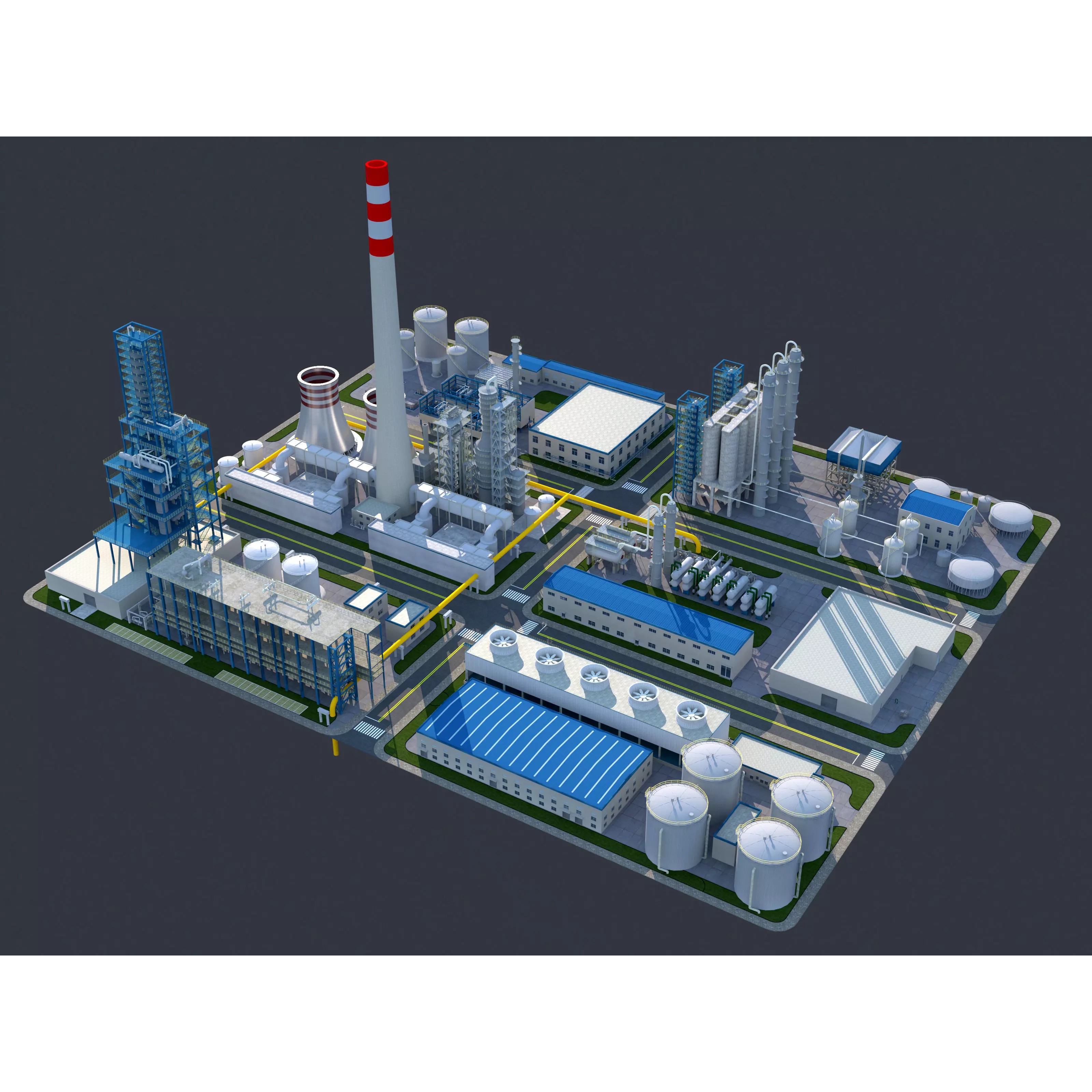 Huge Refinery - Game-Ready 3D Model - View 2