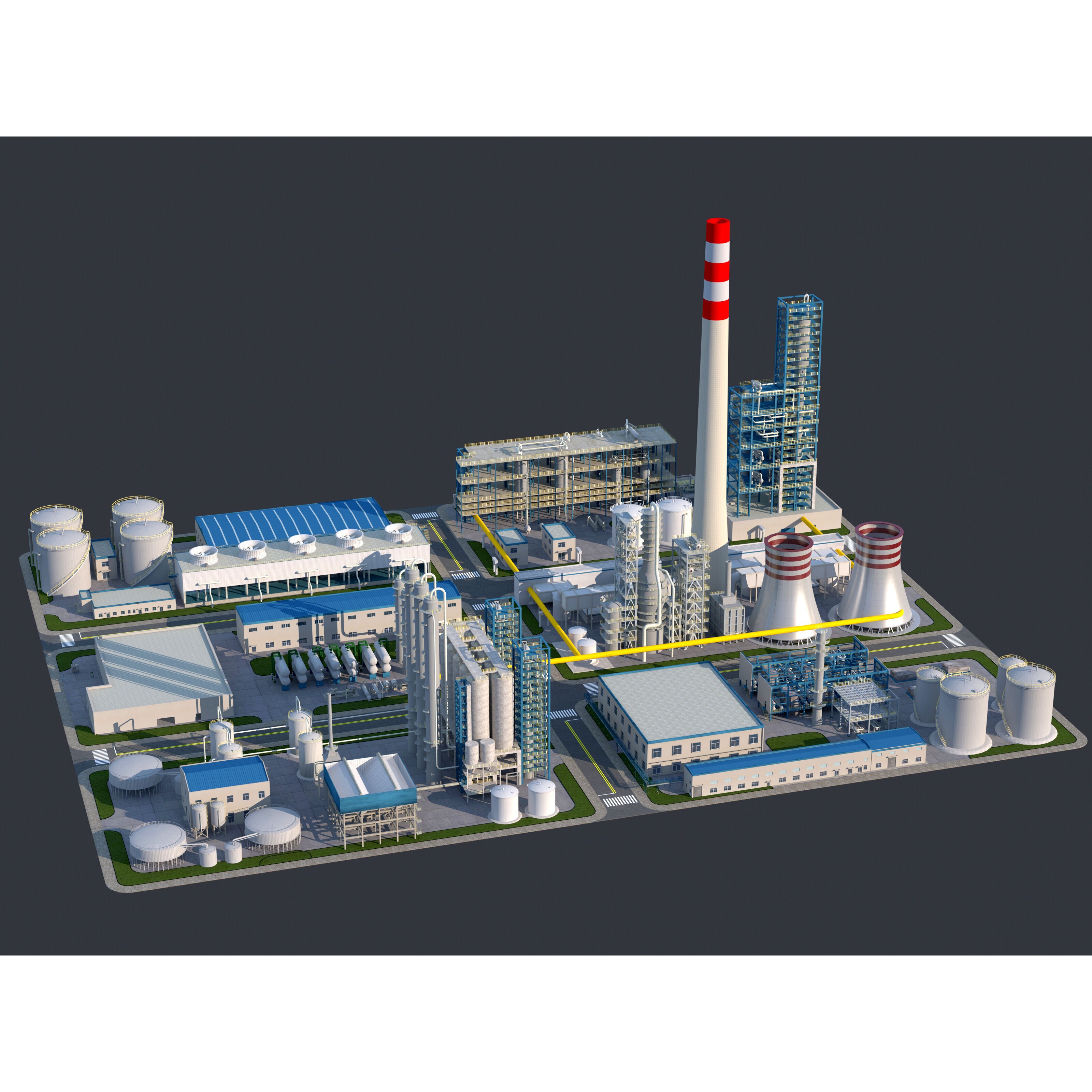 Huge Refinery - Game-Ready 3D Model - View 6