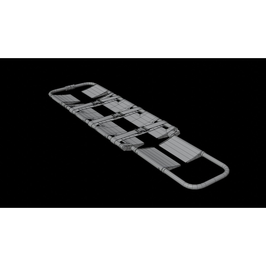 Scoop Stretcher 3D Model – Low Poly Medical Asset, FBX, OBJ