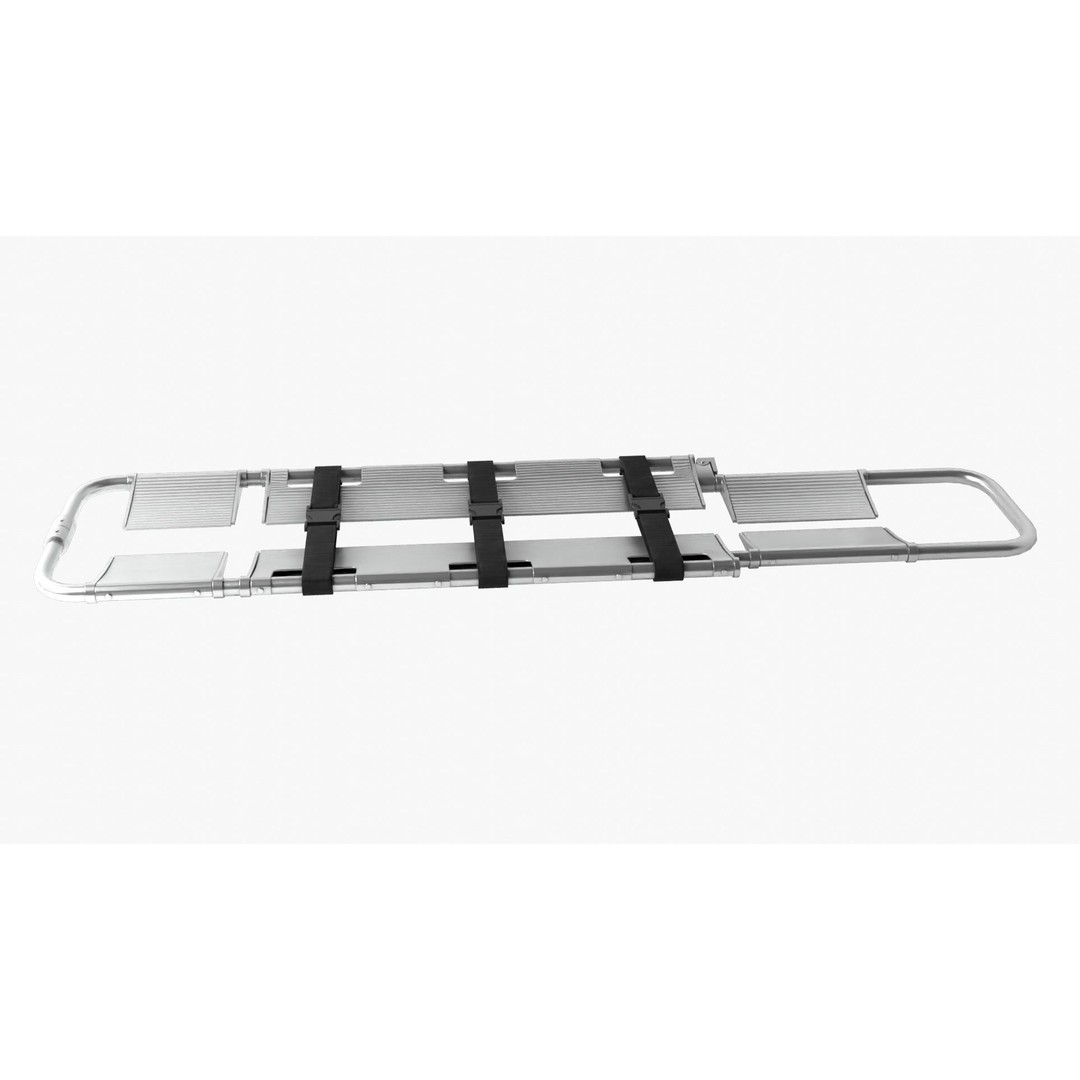 Scoop Stretcher 3D Model – Low Poly Medical Asset, FBX, OBJ - View 10