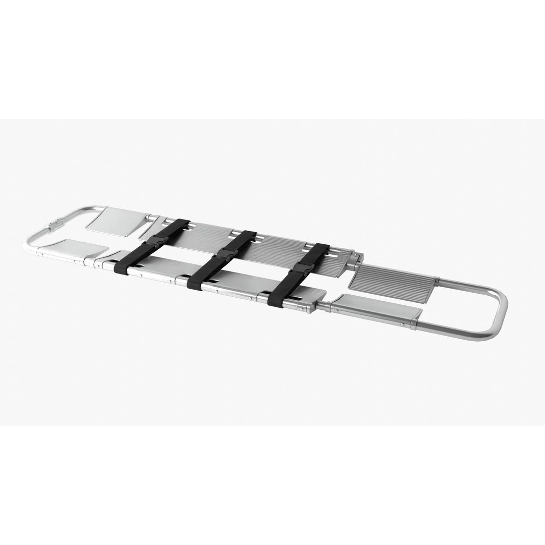 Scoop Stretcher 3D Model – Low Poly Medical Asset, FBX, OBJ - View 11