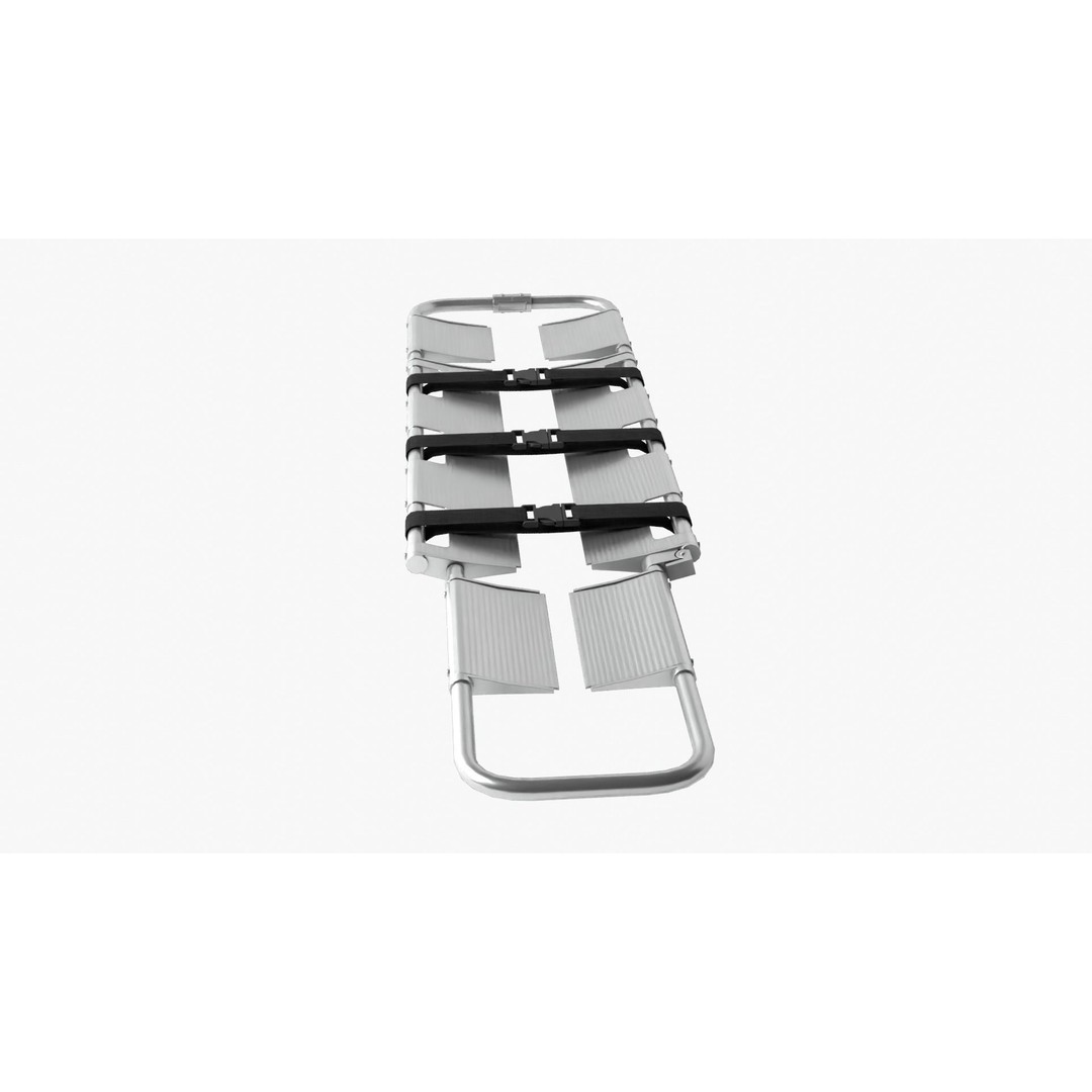 Scoop Stretcher 3D Model – Low Poly Medical Asset, FBX, OBJ - View 13