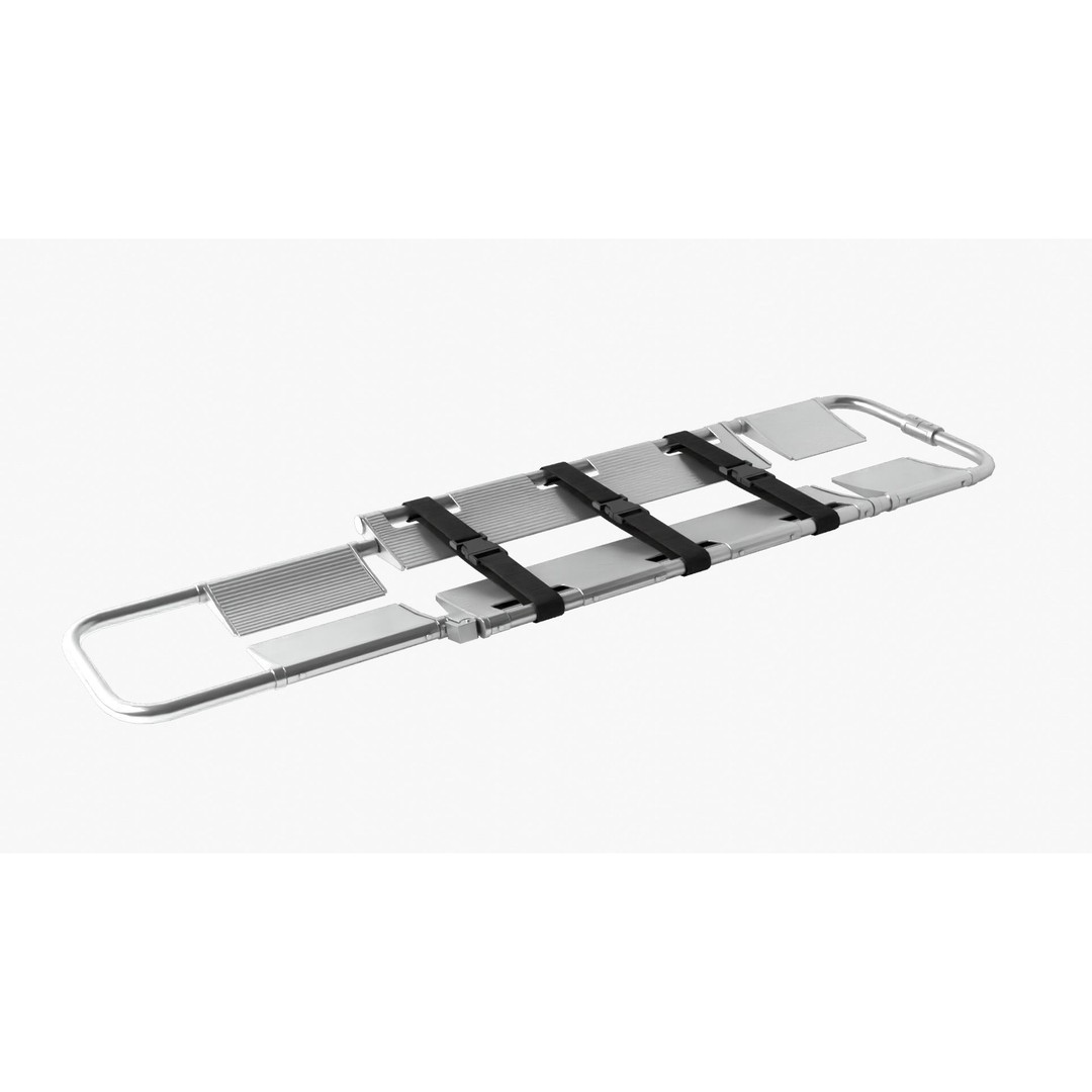 Scoop Stretcher 3D Model – Low Poly Medical Asset, FBX, OBJ - View 15