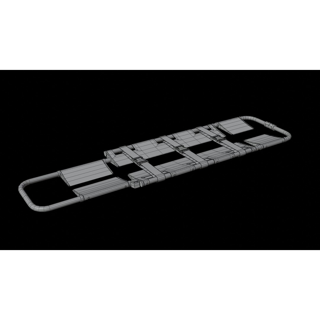 Scoop Stretcher 3D Model – Low Poly Medical Asset, FBX, OBJ - View 16