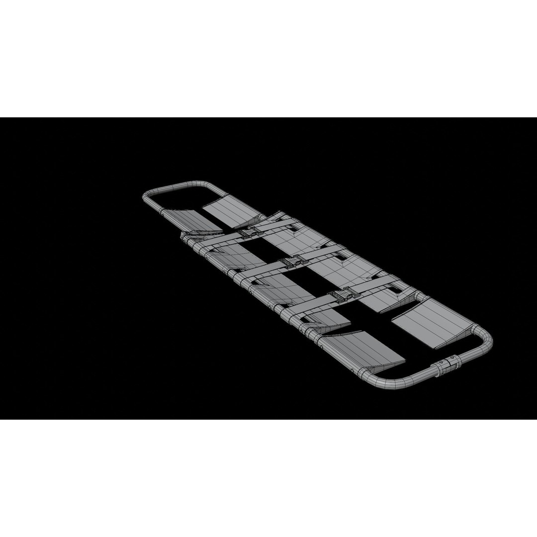 Scoop Stretcher 3D Model – Low Poly Medical Asset, FBX, OBJ - View 17