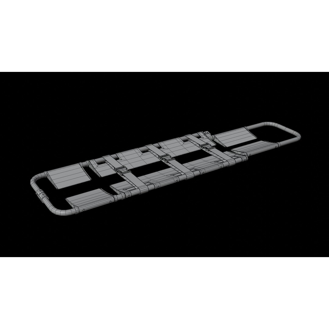 Scoop Stretcher 3D Model – Low Poly Medical Asset, FBX, OBJ - View 18
