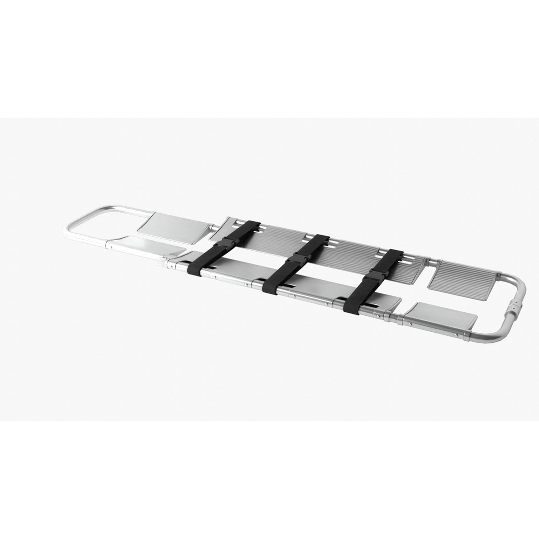 Scoop Stretcher 3D Model – Low Poly Medical Asset, FBX, OBJ - View 5