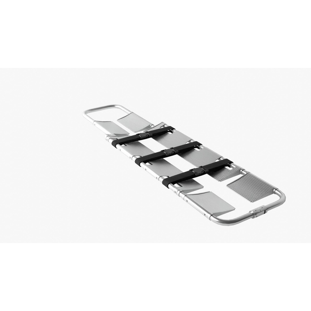 Scoop Stretcher 3D Model – Low Poly Medical Asset, FBX, OBJ - View 6