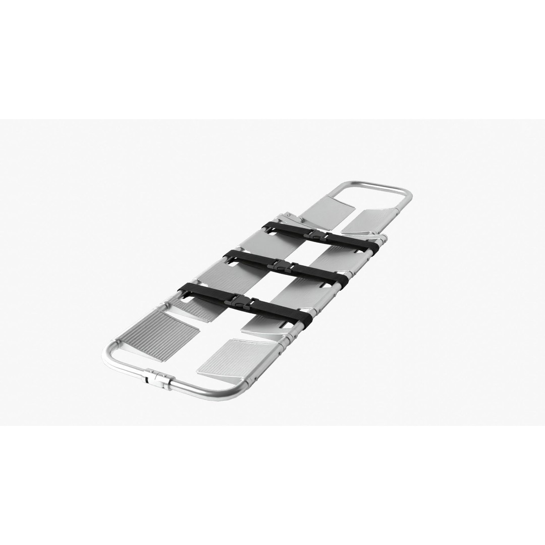 Scoop Stretcher 3D Model – Low Poly Medical Asset, FBX, OBJ - View 8