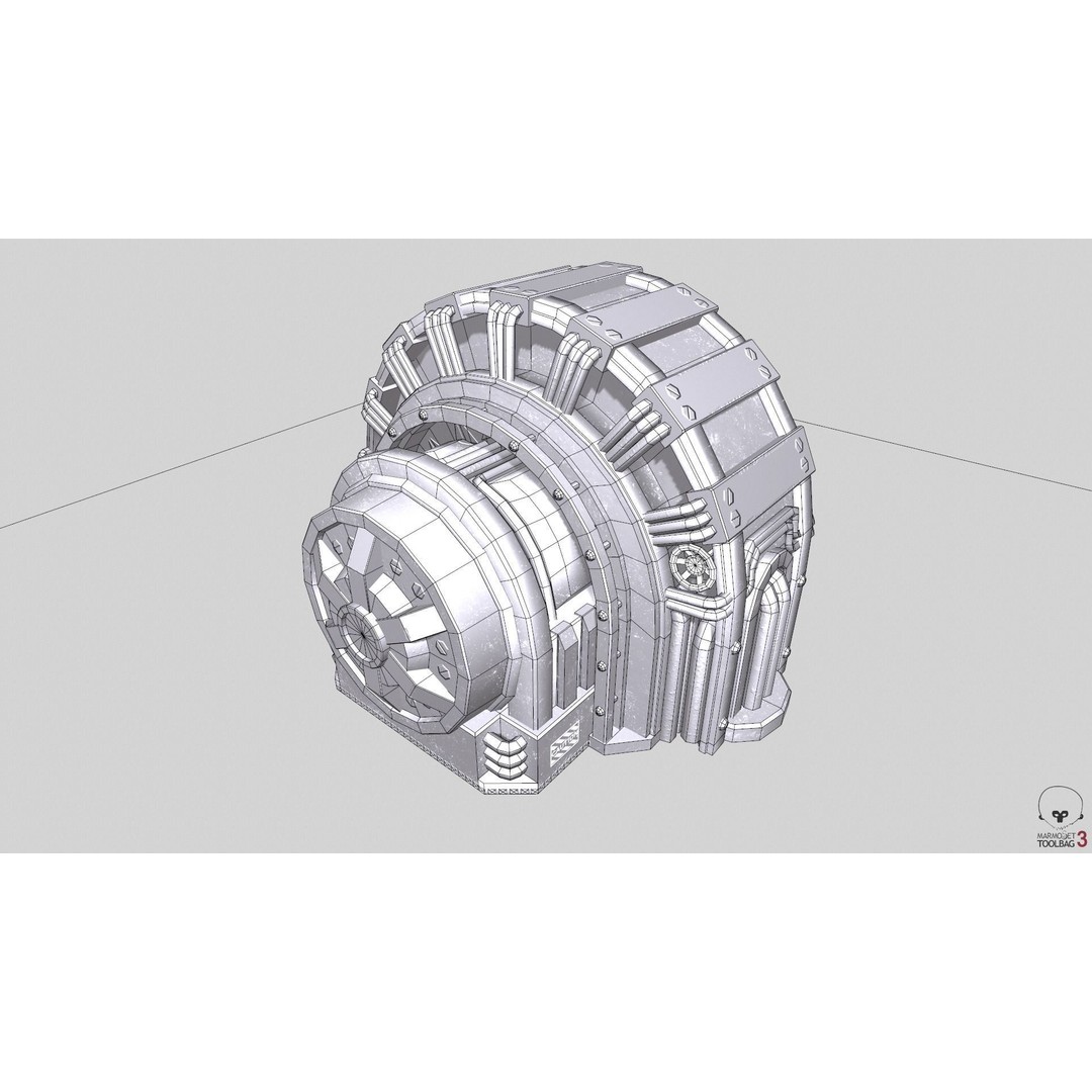 Industrial Generator 3D Model – Low Poly Game Asset, PBR Textures