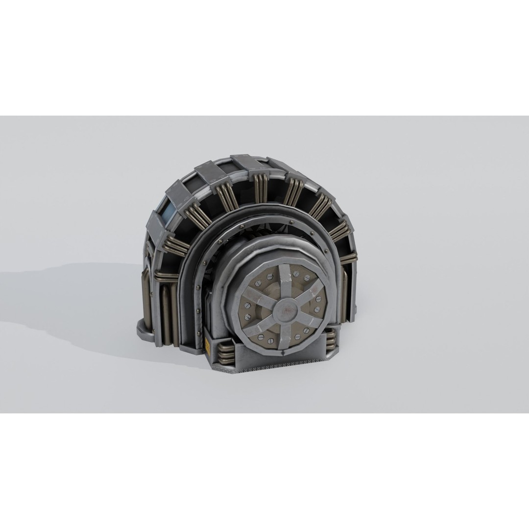 Industrial Generator 3D Model – Low Poly Game Asset, PBR Textures - View 10