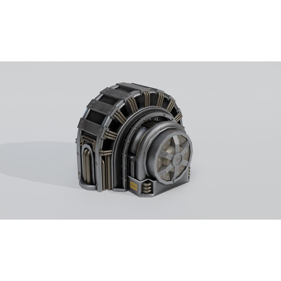 Industrial Generator 3D Model – Low Poly Game Asset, PBR Textures - View 11