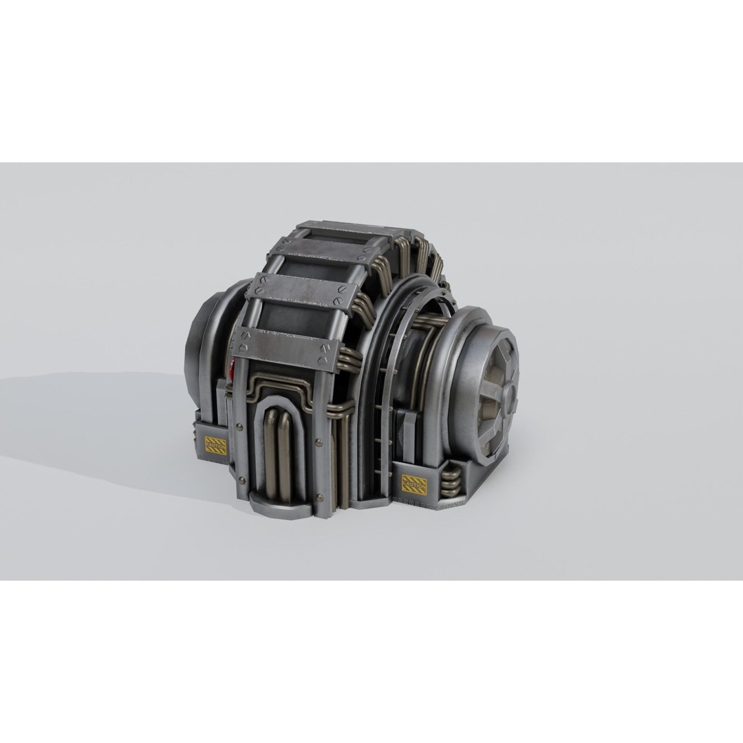 Industrial Generator 3D Model – Low Poly Game Asset, PBR Textures - View 12