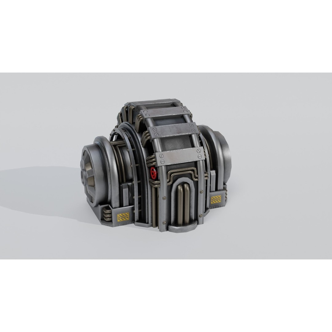Industrial Generator 3D Model – Low Poly Game Asset, PBR Textures - View 14