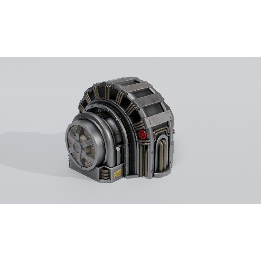 Industrial Generator 3D Model – Low Poly Game Asset, PBR Textures - View 15