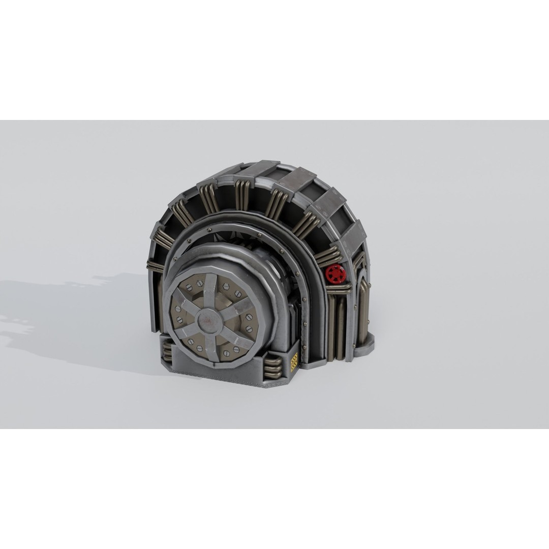 Industrial Generator 3D Model – Low Poly Game Asset, PBR Textures - View 16
