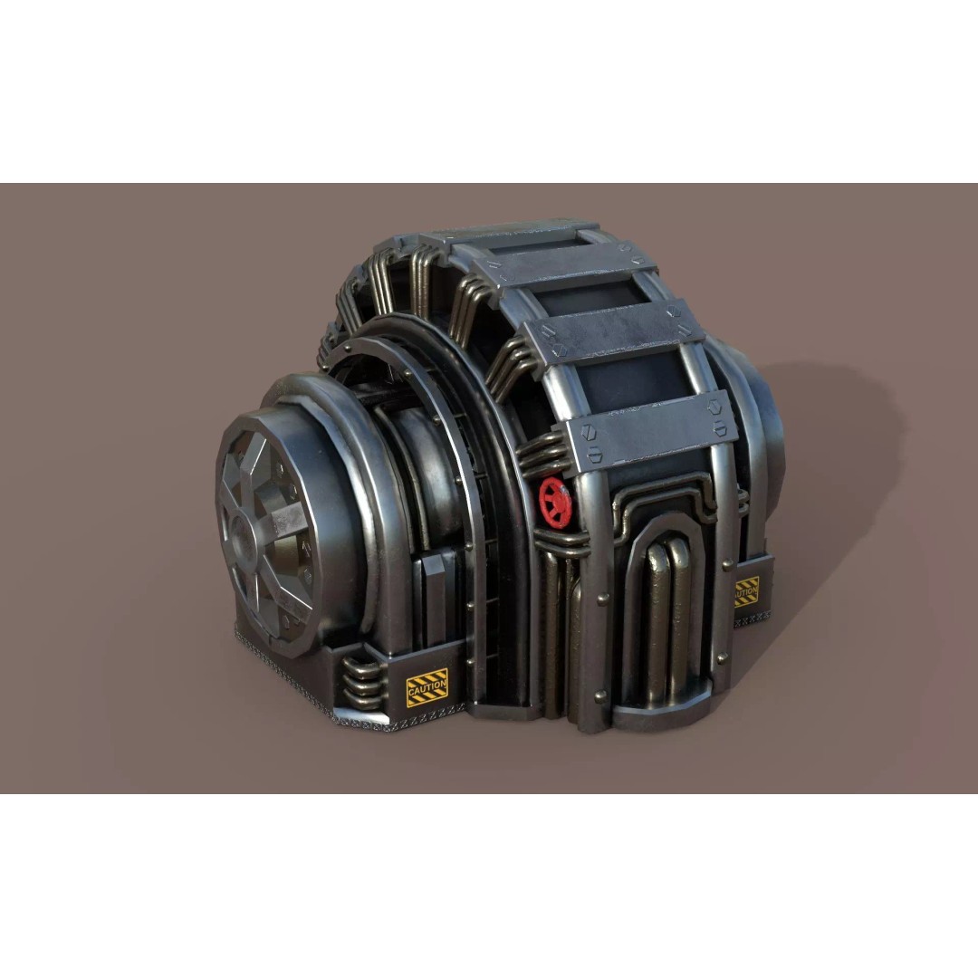Industrial Generator 3D Model – Low Poly Game Asset, PBR Textures - View 2