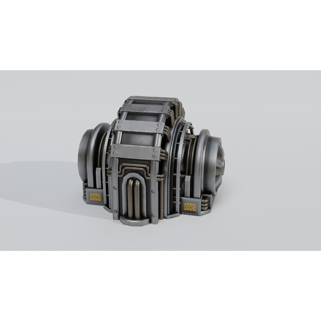 Industrial Generator 3D Model – Low Poly Game Asset, PBR Textures - View 20
