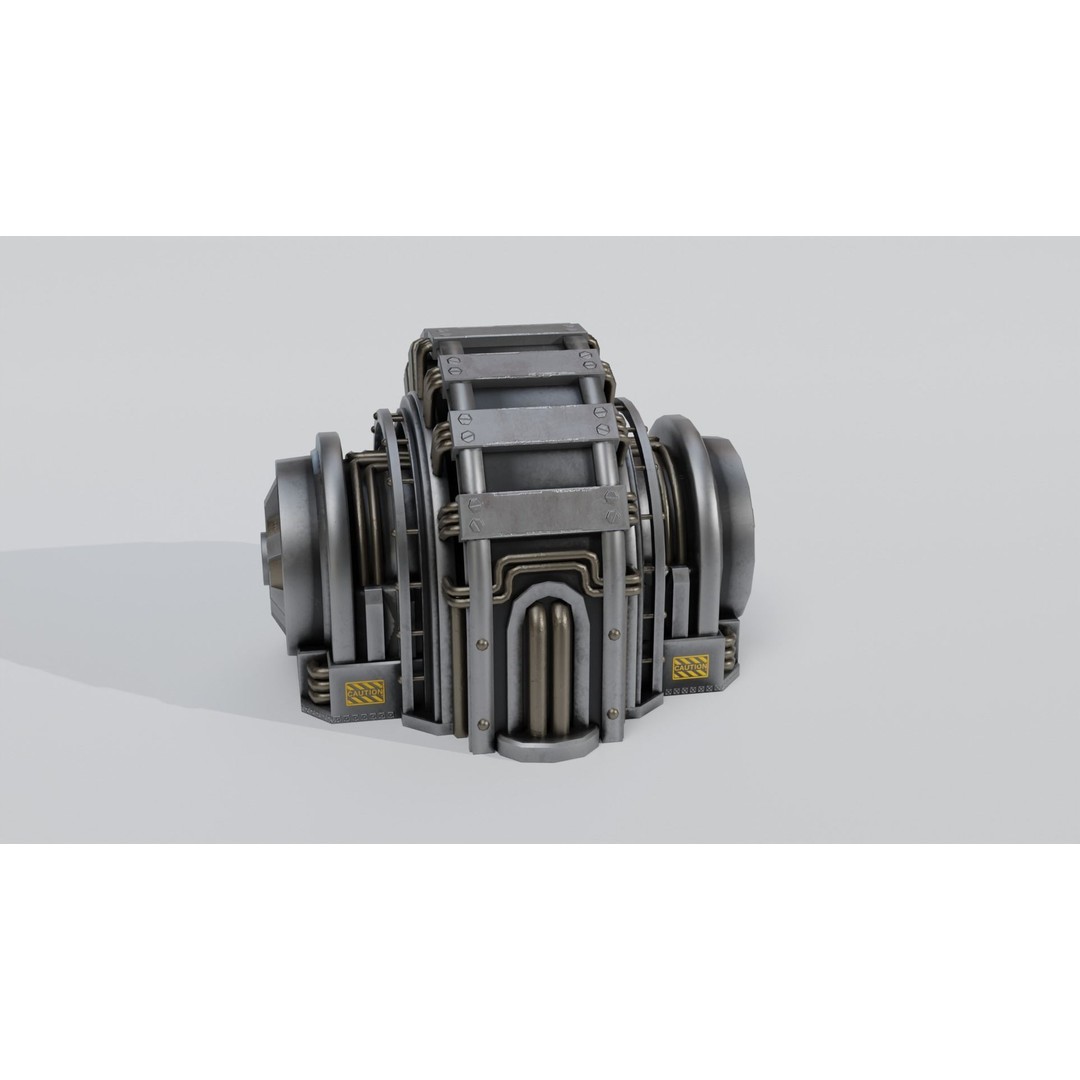 Industrial Generator 3D Model – Low Poly Game Asset, PBR Textures - View 21