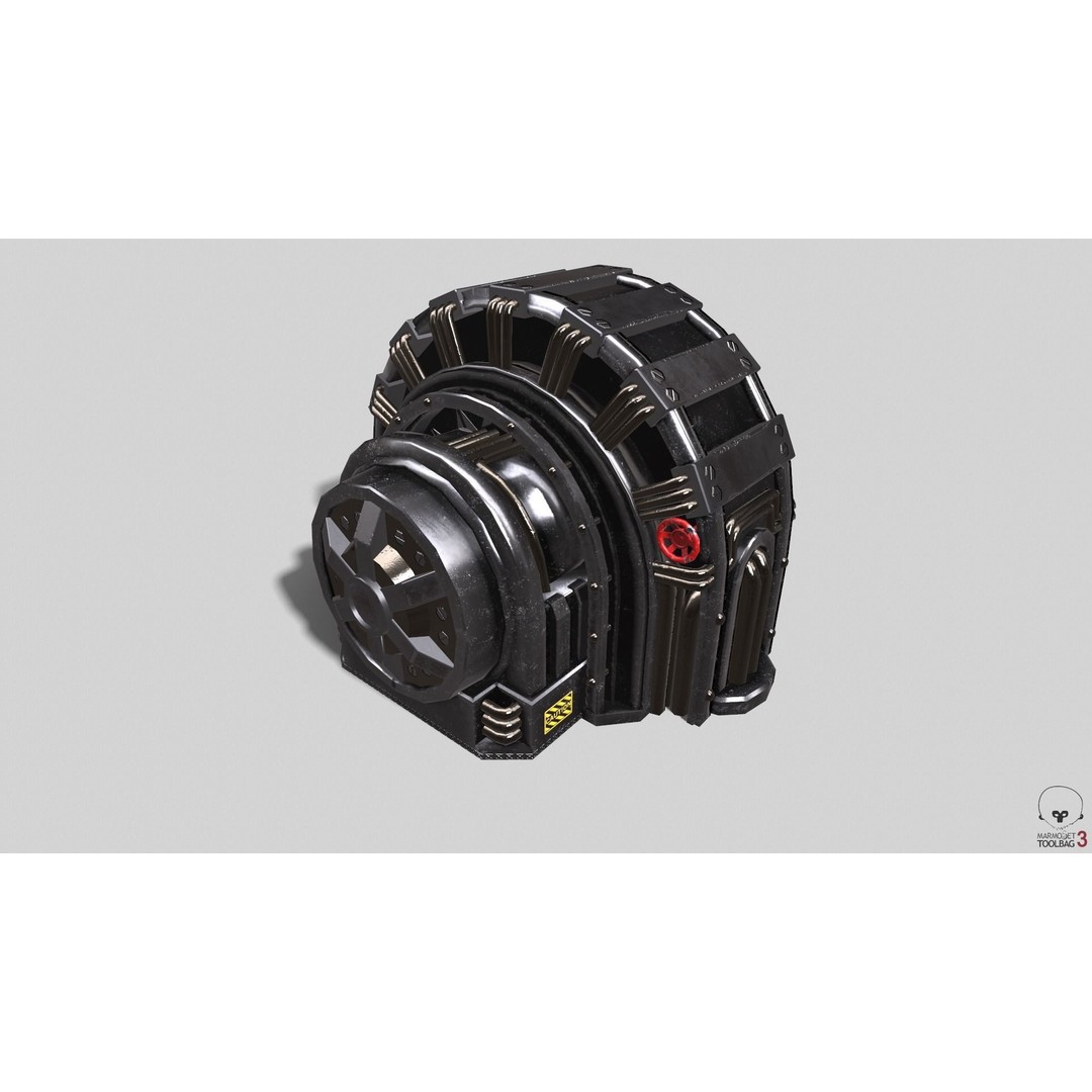 Industrial Generator 3D Model – Low Poly Game Asset, PBR Textures - View 32