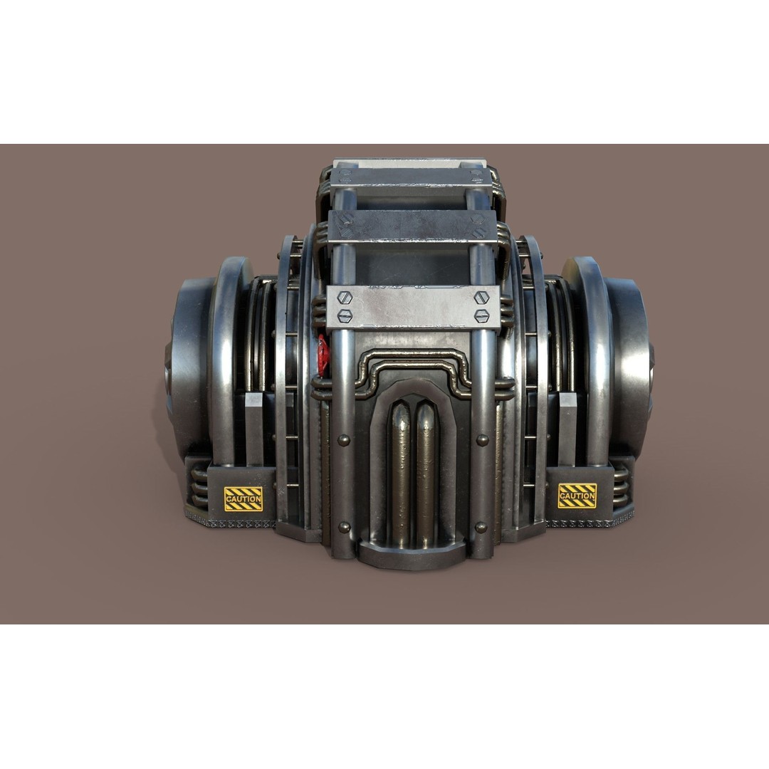 Industrial Generator 3D Model – Low Poly Game Asset, PBR Textures - View 4