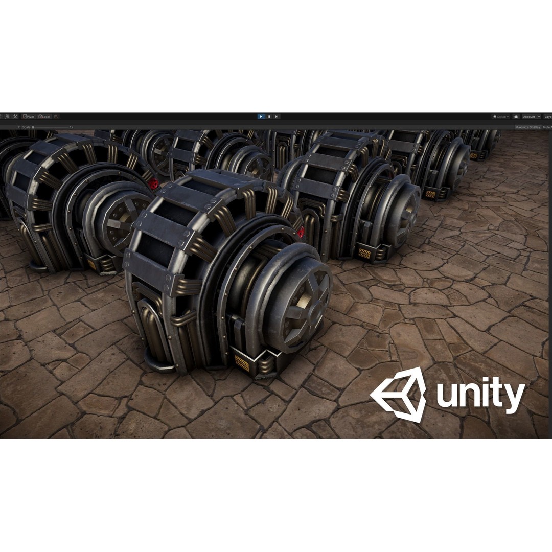 Industrial Generator 3D Model – Low Poly Game Asset, PBR Textures - View 5