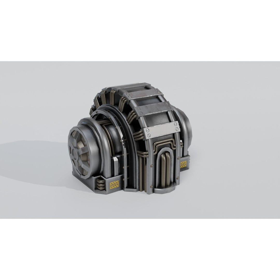 Industrial Generator 3D Model – Low Poly Game Asset, PBR Textures - View 7
